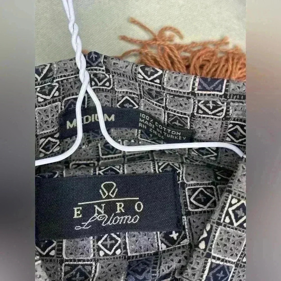 ENRO L Uomo Men’s Button Down Long Sleeve Shirt Size Medium Never Worn - Picture 5 of 7